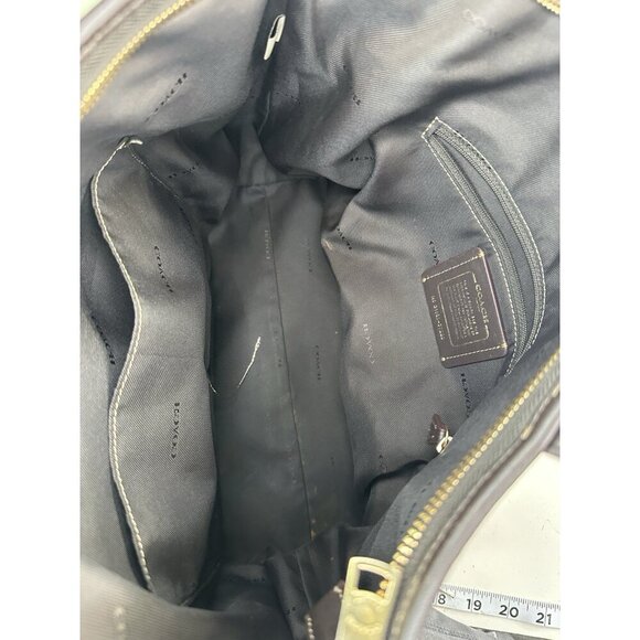 COACH TAYLOR PURSE Khaki & brown Signature C Jacquard Shoulder Tote Bag 37229 - Picture 9 of 11